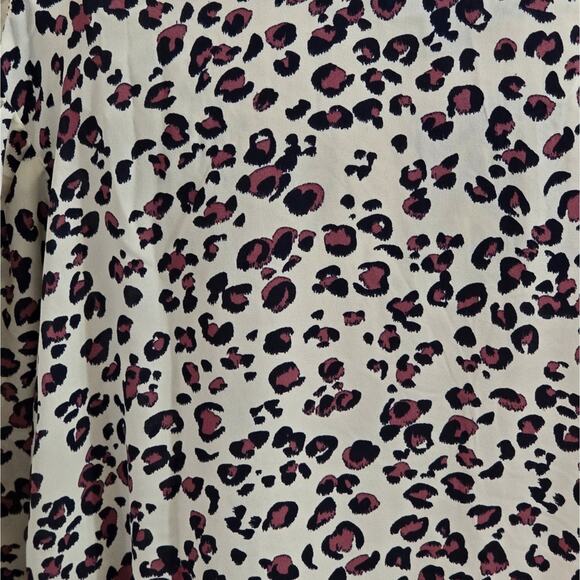 Zac & Rachel Leopard Print Long Puff Sleeve Ruffle Trim Shirt Plus Size 2X New! - Picture 8 of 8